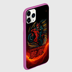 Чехол iPhone 11 Pro матовый Speed demon moto, цвет: 3D-фиолетовый — фото 2