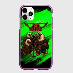 Чехол iPhone 11 Pro матовый Aerosmith орлы, цвет: 3D-фиолетовый