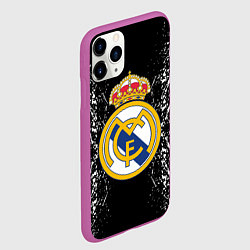 Чехол iPhone 11 Pro матовый Реал Мадрид текстура краски, цвет: 3D-фиолетовый — фото 2