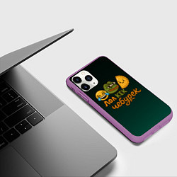Чехол iPhone 11 Pro матовый Лол кек и чебурек лягушка Пепе, цвет: 3D-фиолетовый — фото 2