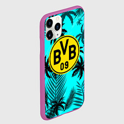 Чехол iPhone 11 Pro матовый Borussia неоновые тропики гта, цвет: 3D-фиолетовый — фото 2