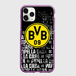 Чехол iPhone 11 Pro матовый Borussia мафия текстура надписи