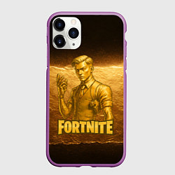 Чехол iPhone 11 Pro матовый Fortnite золотой Мидас