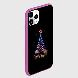 Чехол iPhone 11 Pro матовый New year, цвет: 3D-фиолетовый — фото 2