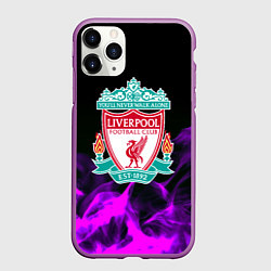Чехол iPhone 11 Pro матовый Liverpool неоновый огонь