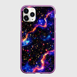 Чехол iPhone 11 Pro матовый Стилизованный волшебный космос, цвет: 3D-фиолетовый