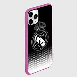 Чехол iPhone 11 Pro матовый Реал Мадрид текстура геометрия, цвет: 3D-фиолетовый — фото 2