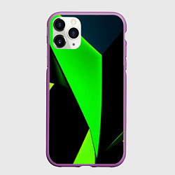 Чехол iPhone 11 Pro матовый Green tiles, цвет: 3D-фиолетовый