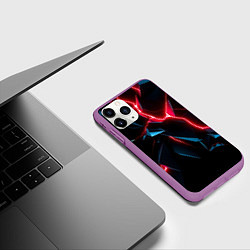 Чехол iPhone 11 Pro матовый Neon multicolored, цвет: 3D-фиолетовый — фото 2