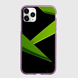 Чехол iPhone 11 Pro матовый Geometric neon, цвет: 3D-фиолетовый