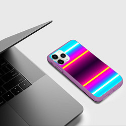 Чехол iPhone 11 Pro матовый Color neon, цвет: 3D-фиолетовый — фото 2