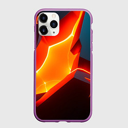 Чехол iPhone 11 Pro матовый Neon orange, цвет: 3D-фиолетовый