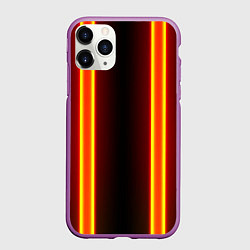 Чехол iPhone 11 Pro матовый Neon lines, цвет: 3D-фиолетовый