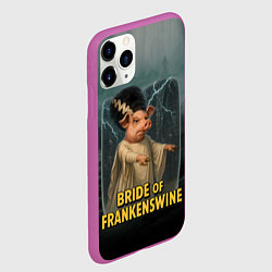 Чехол iPhone 11 Pro матовый Франкенштейн свинья невеста, цвет: 3D-фиолетовый — фото 2