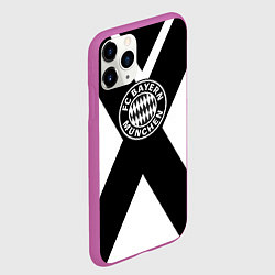 Чехол iPhone 11 Pro матовый Бавария Мюнхен полосы, цвет: 3D-фиолетовый — фото 2