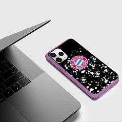 Чехол iPhone 11 Pro матовый Бавария Мюнхен краски, цвет: 3D-фиолетовый — фото 2