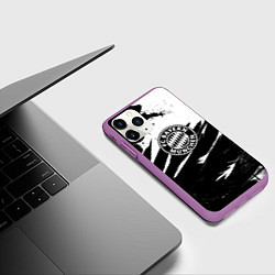 Чехол iPhone 11 Pro матовый Бавария Мюнхен крылья краски, цвет: 3D-фиолетовый — фото 2