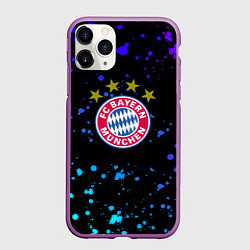Чехол iPhone 11 Pro матовый Бавария Мюнхен неоновые краски
