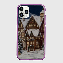 Чехол iPhone 11 Pro матовый Новогодние дома