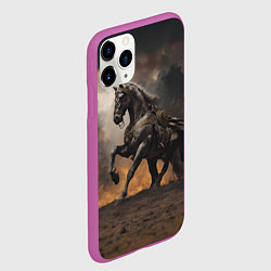 Чехол iPhone 11 Pro матовый Конь на фоне бури, цвет: 3D-фиолетовый — фото 2