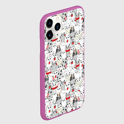 Чехол iPhone 11 Pro матовый Новогодние котики, цвет: 3D-фиолетовый — фото 2