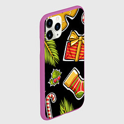 Чехол iPhone 11 Pro матовый Рождественский вайб, цвет: 3D-фиолетовый — фото 2