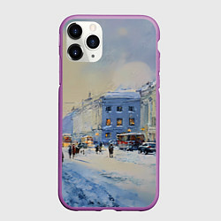 Чехол iPhone 11 Pro матовый Зимний праздничный Питер