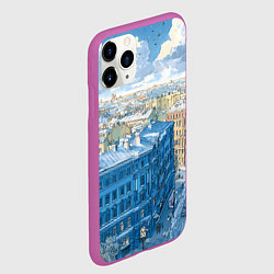Чехол iPhone 11 Pro матовый Зимний утренний Питер, цвет: 3D-фиолетовый — фото 2