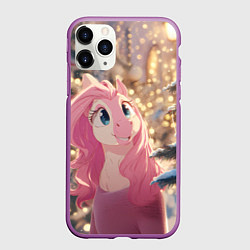 Чехол iPhone 11 Pro матовый Удивленная лошадка - Новый год