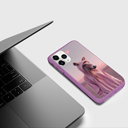 Чехол iPhone 11 Pro матовый Лошадка в худи, цвет: 3D-фиолетовый — фото 2