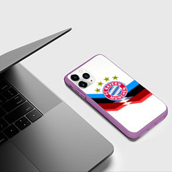 Чехол iPhone 11 Pro матовый Бавария Мюнхен геометрия спорт, цвет: 3D-фиолетовый — фото 2
