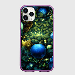 Чехол iPhone 11 Pro матовый Новогодние шарики на елке