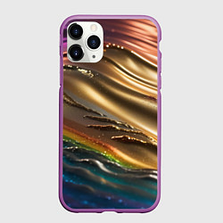 Чехол iPhone 11 Pro матовый Переливающийся расплавленный металл