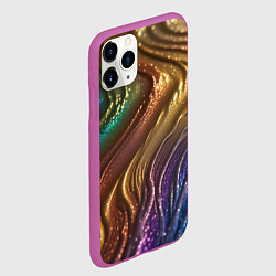 Чехол iPhone 11 Pro матовый Сморщенные складочки жидкости, цвет: 3D-фиолетовый — фото 2