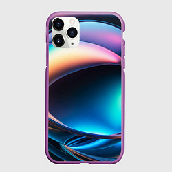 Чехол iPhone 11 Pro матовый Галактический шар, цвет: 3D-фиолетовый