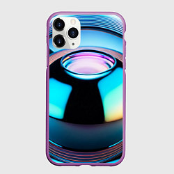 Чехол iPhone 11 Pro матовый Галактический шар, цвет: 3D-фиолетовый