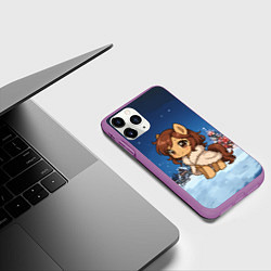Чехол iPhone 11 Pro матовый Милая лошадка в шубе, цвет: 3D-фиолетовый — фото 2
