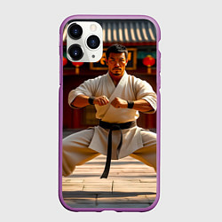 Чехол iPhone 11 Pro матовый Мастер кунг-фу в храме Шаолинь, цвет: 3D-фиолетовый