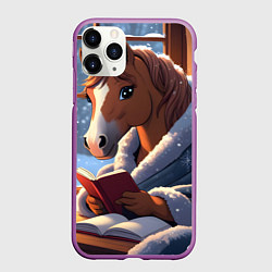 Чехол iPhone 11 Pro матовый Лошадка зимой