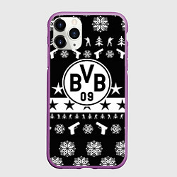 Чехол iPhone 11 Pro матовый Borussia x counter strike, цвет: 3D-фиолетовый