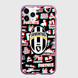 Чехол iPhone 11 Pro матовый Ювентус x фортнайт глитч