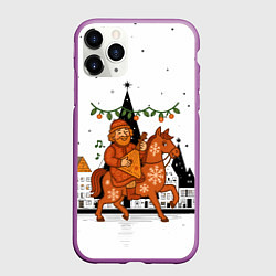 Чехол iPhone 11 Pro матовый Новогодняя сказочная лошадка