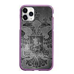 Чехол iPhone 11 Pro матовый Герб России, цвет: 3D-фиолетовый