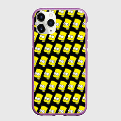 Чехол iPhone 11 Pro матовый Барт Симпсон: узор, цвет: 3D-фиолетовый