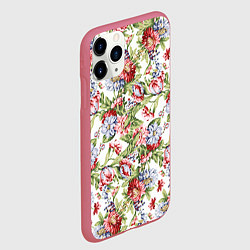 Чехол iPhone 11 Pro матовый Цветы, цвет: 3D-малиновый — фото 2