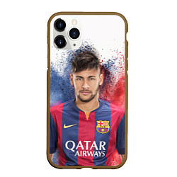 Чехол iPhone 11 Pro матовый Neymar FCB, цвет: 3D-коричневый