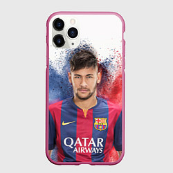 Чехол iPhone 11 Pro матовый Neymar FCB, цвет: 3D-малиновый