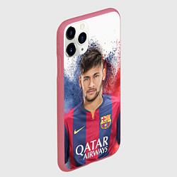Чехол iPhone 11 Pro матовый Neymar FCB, цвет: 3D-малиновый — фото 2