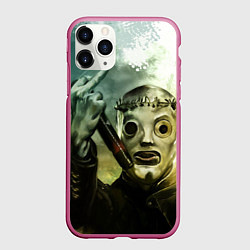 Чехол iPhone 11 Pro матовый Slipknot, цвет: 3D-малиновый