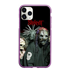 Чехол iPhone 11 Pro матовый Slipknot, цвет: 3D-фиолетовый